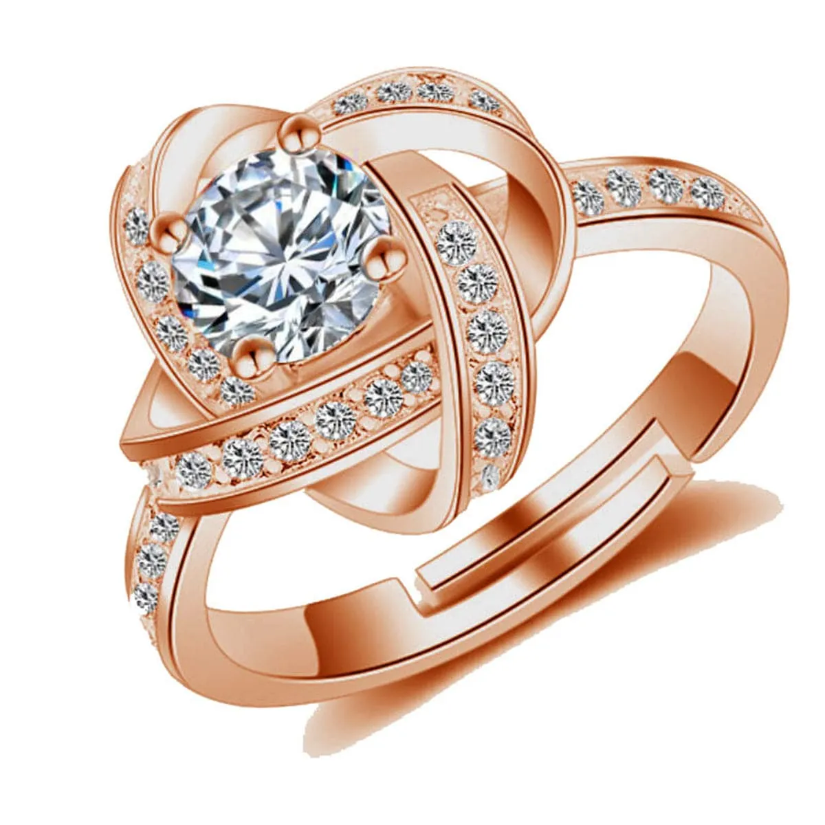 Crystal & Cubic Zirconia Knot Adjustable Ring