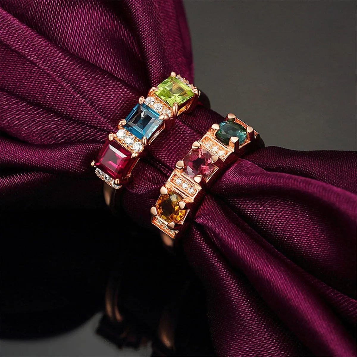 Cubic Zirconia & Crystal Trio Adjustable Ring