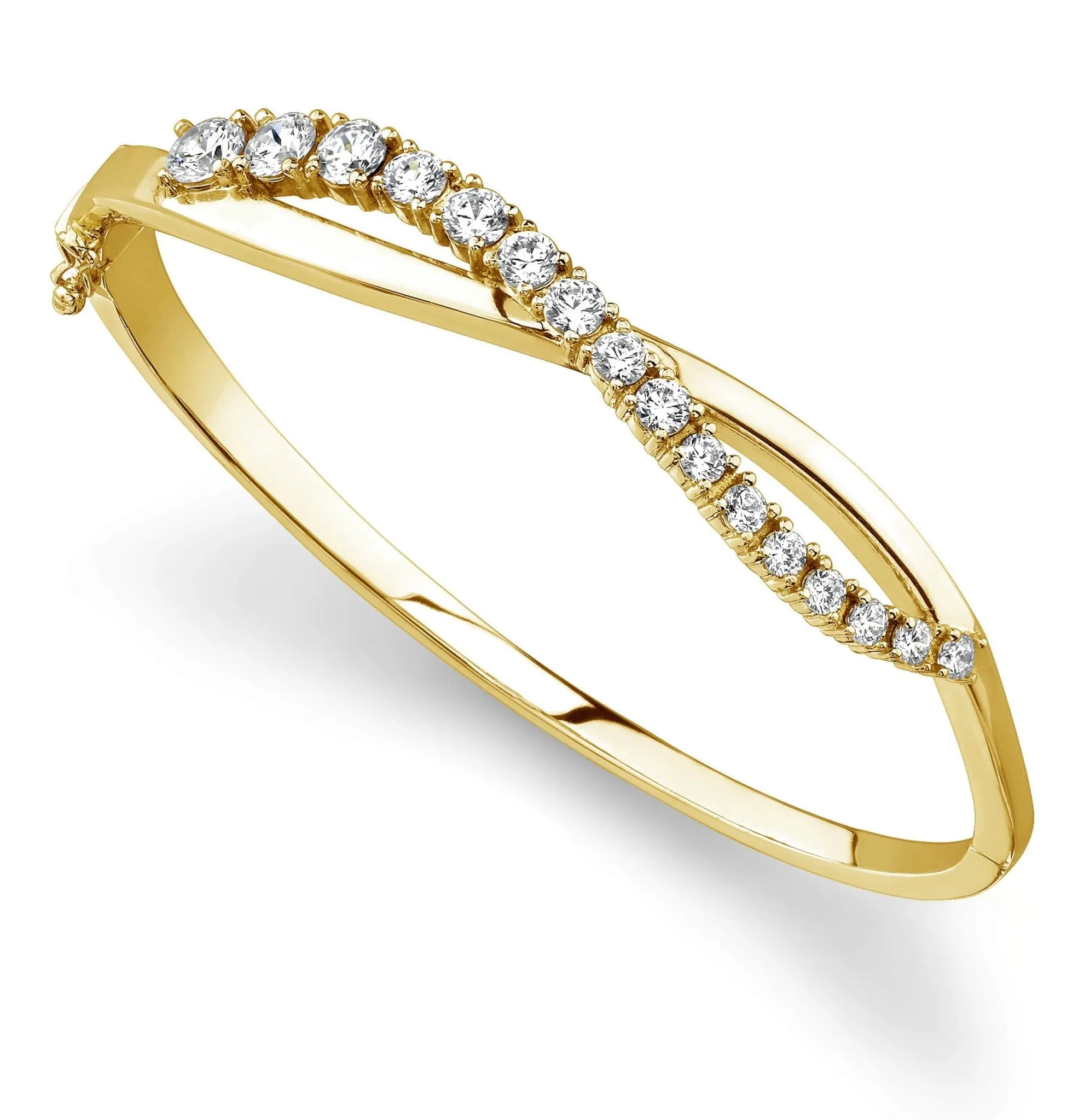 Curved Accent Diamond Journey Bangle Diamond  with 2.05 ct.(finished)