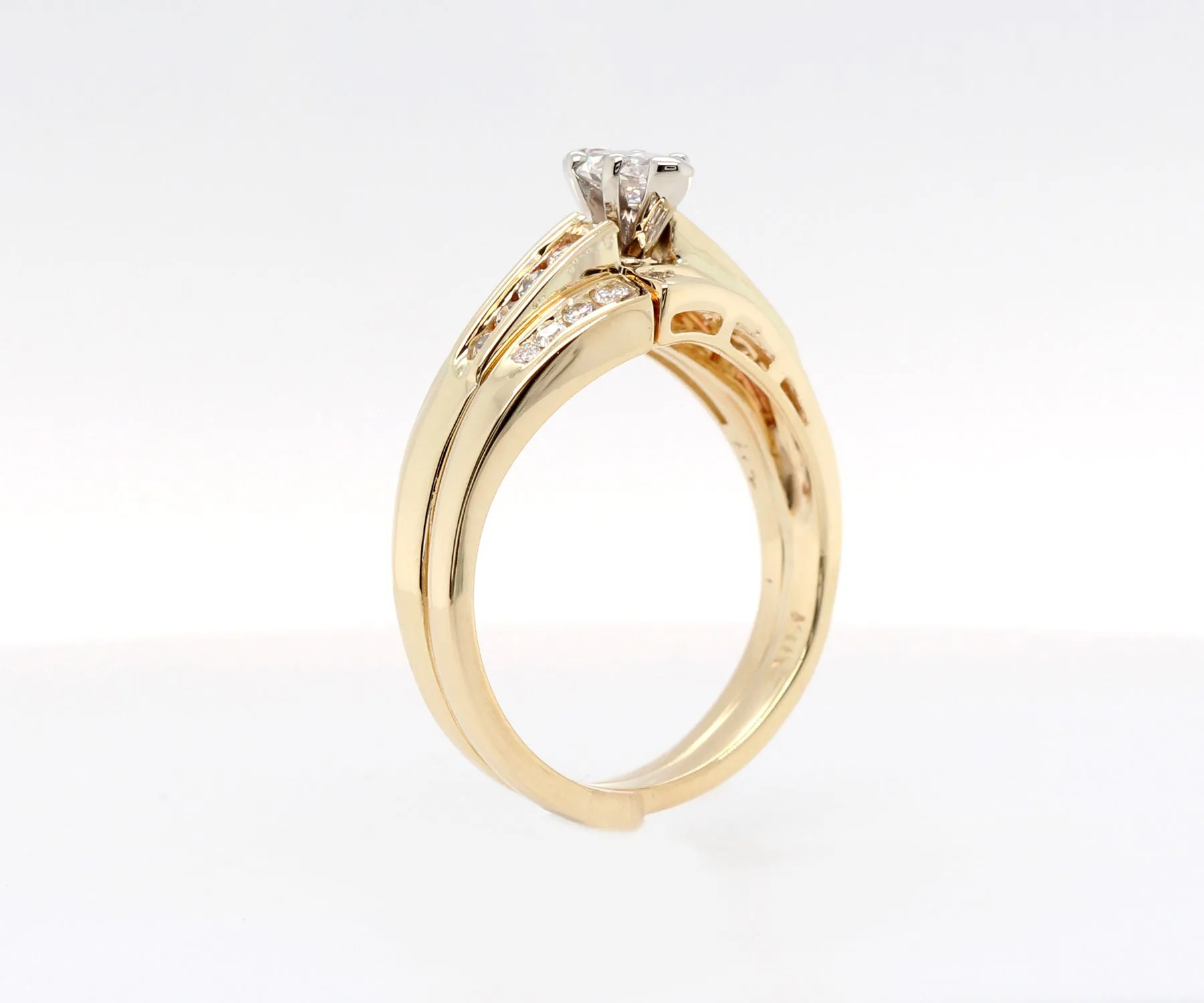Custom Matching Diamond Twist Wedding Band