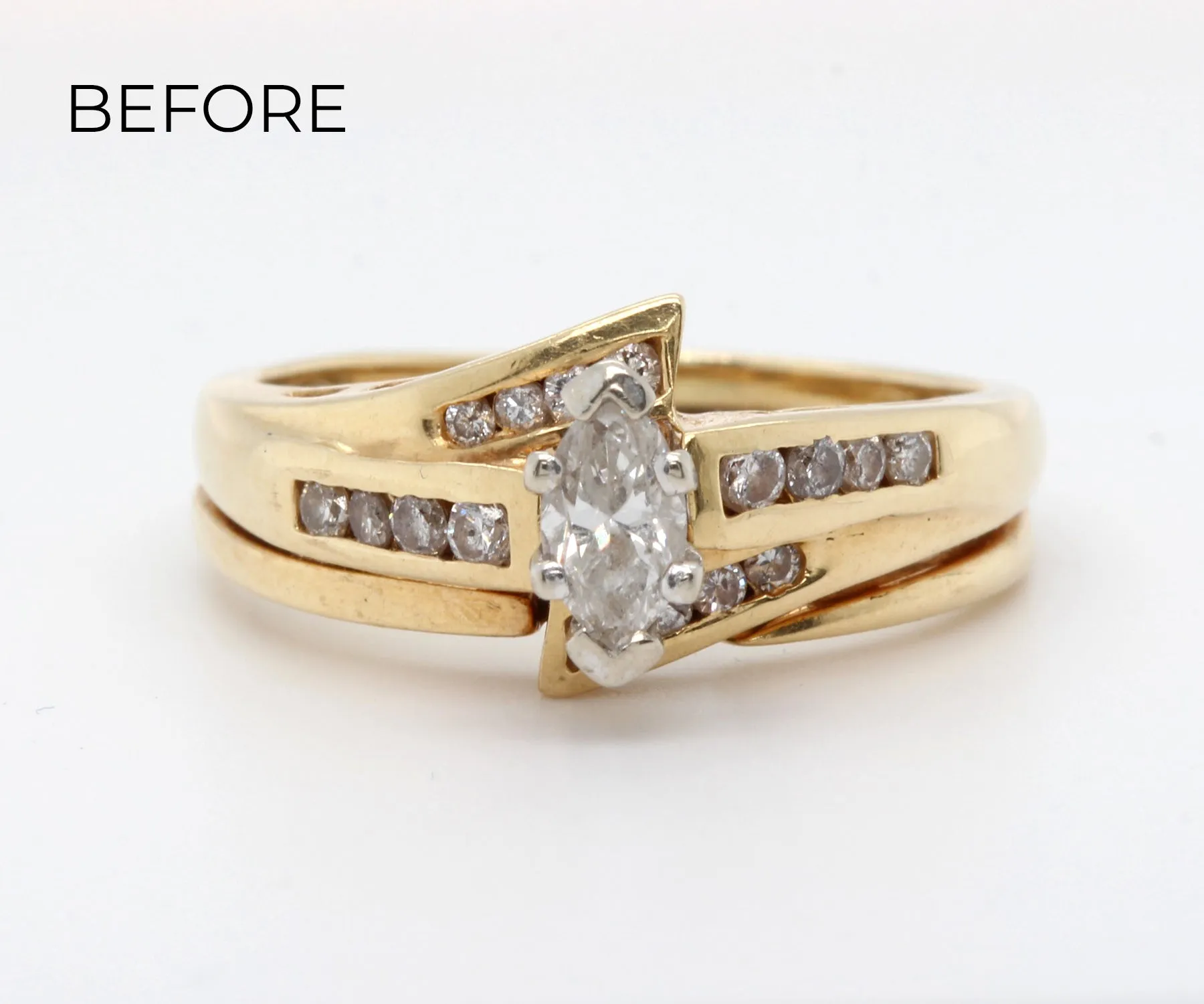 Custom Matching Diamond Twist Wedding Band