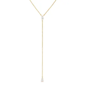 CZ Teardrop Lariat
