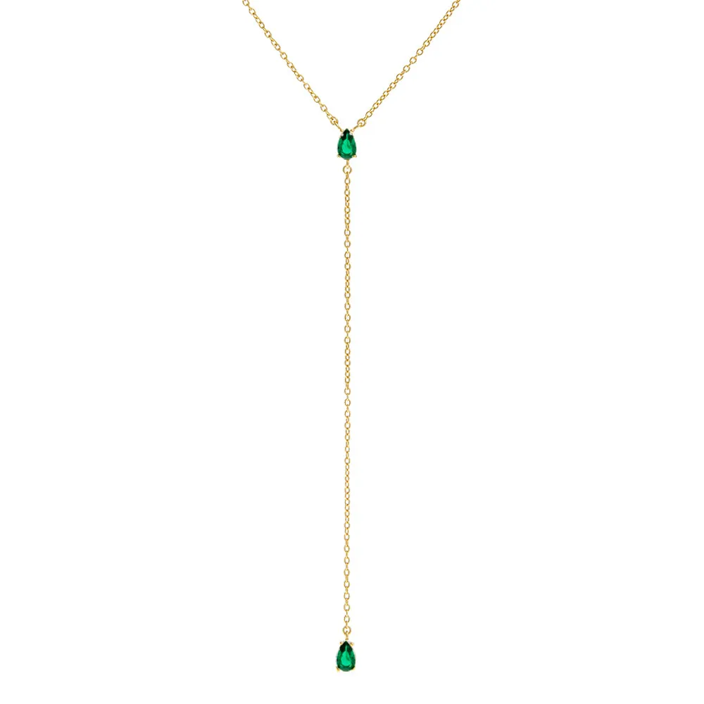 CZ Teardrop Lariat