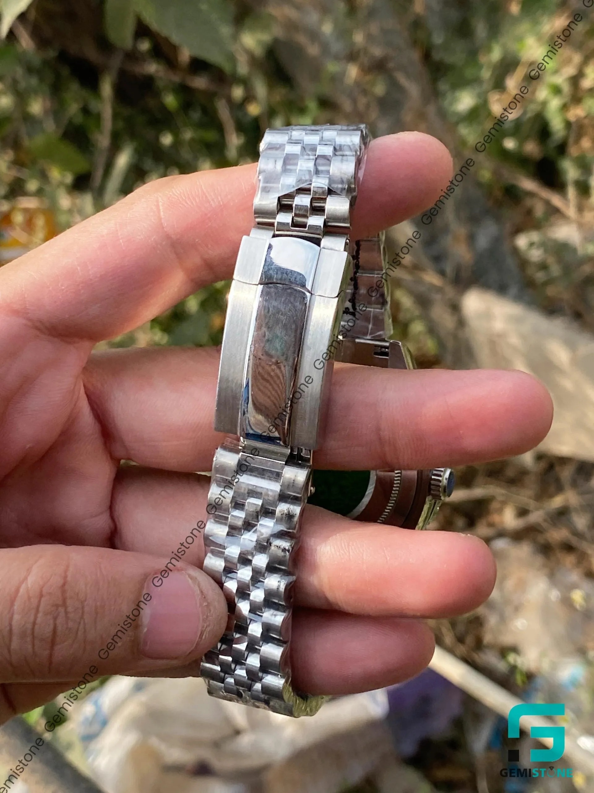 Dark Rhodium Dial DJ 41mm Moissanite Diamond Bezel Watch | Jubilee Bracelet