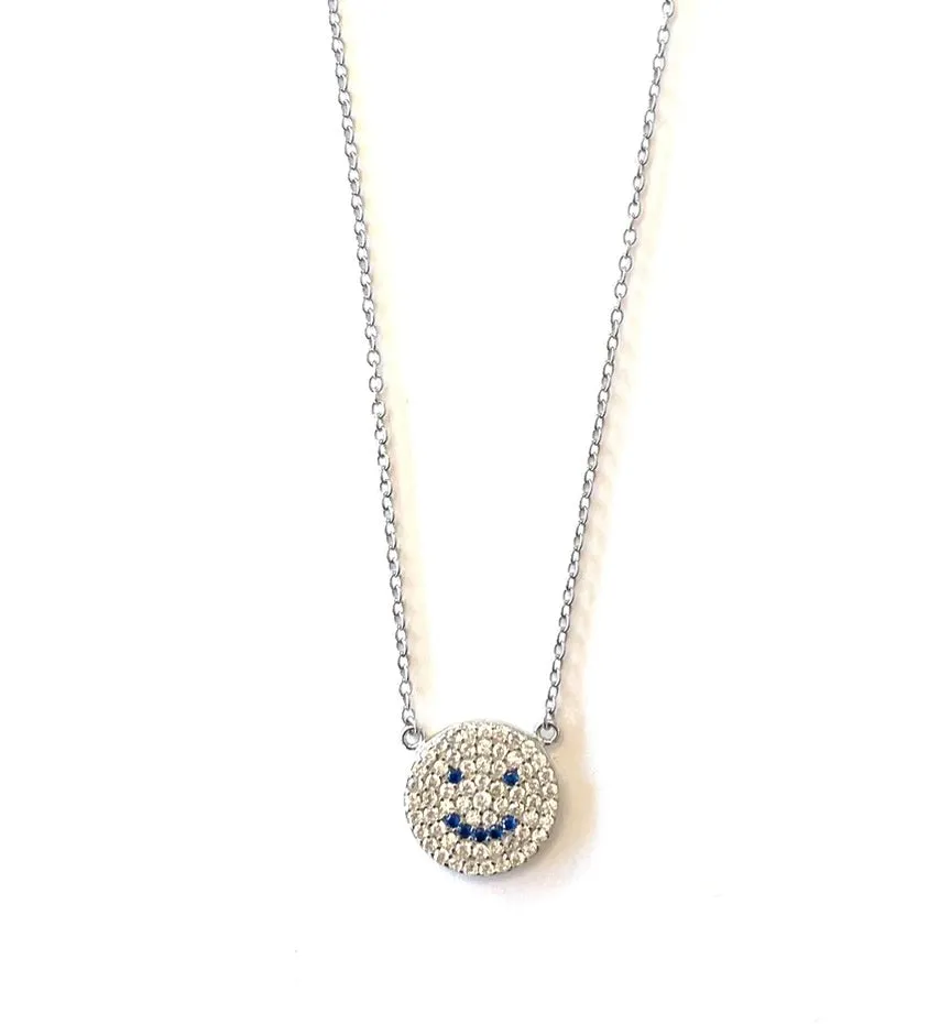 Dayna CZ Smiley Face Necklace