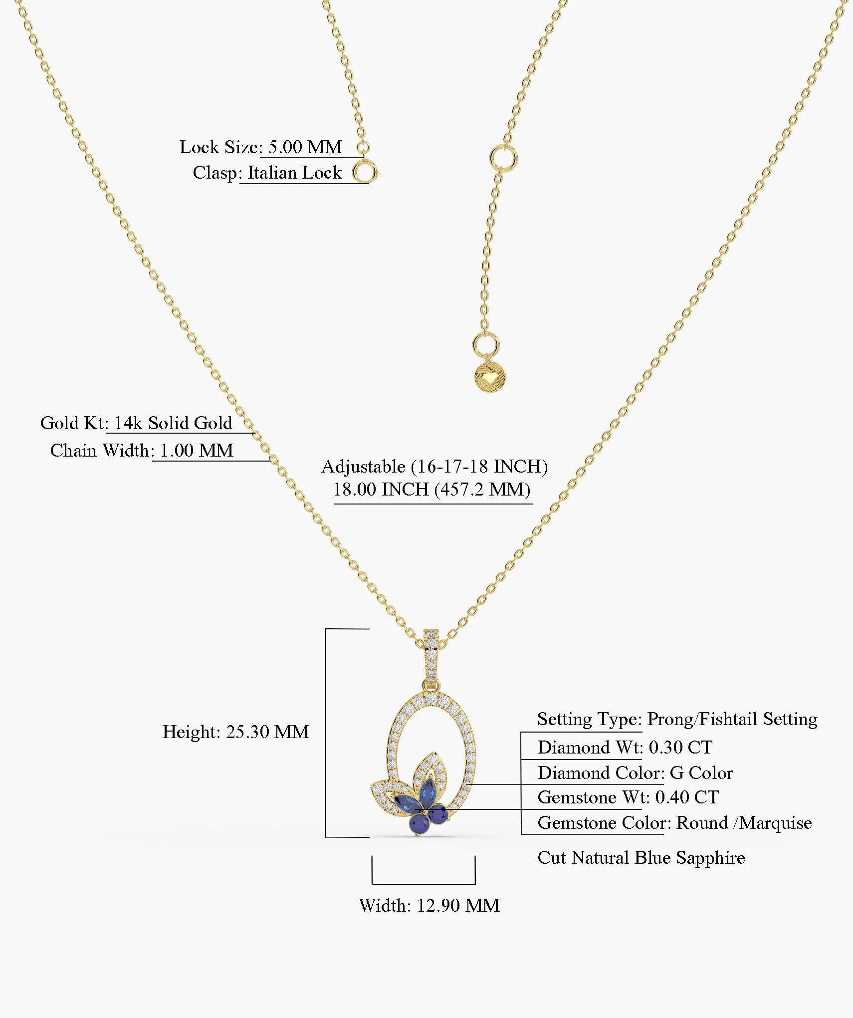 Dazzling Butterfly Oval Style Necklace