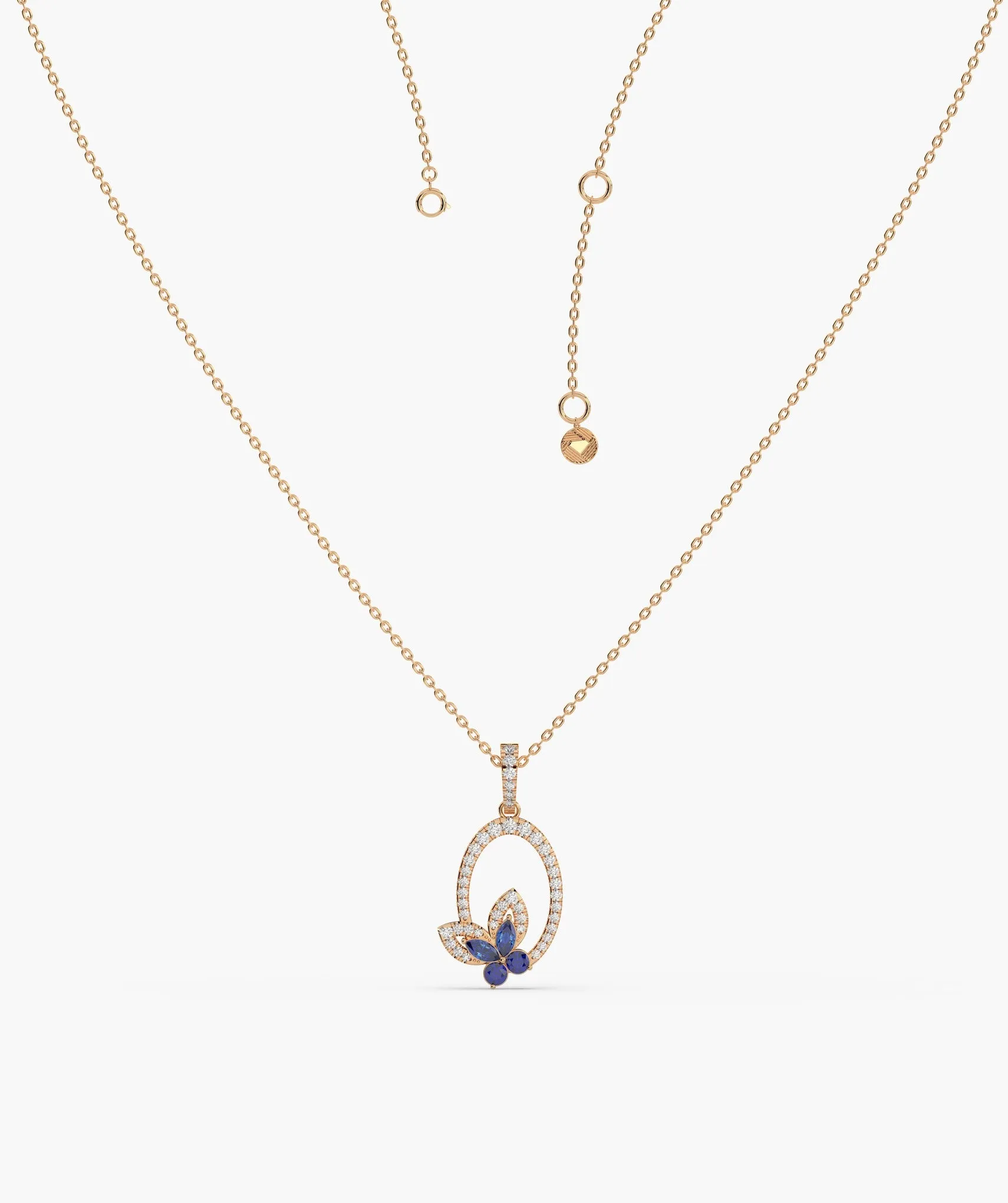 Dazzling Butterfly Oval Style Necklace