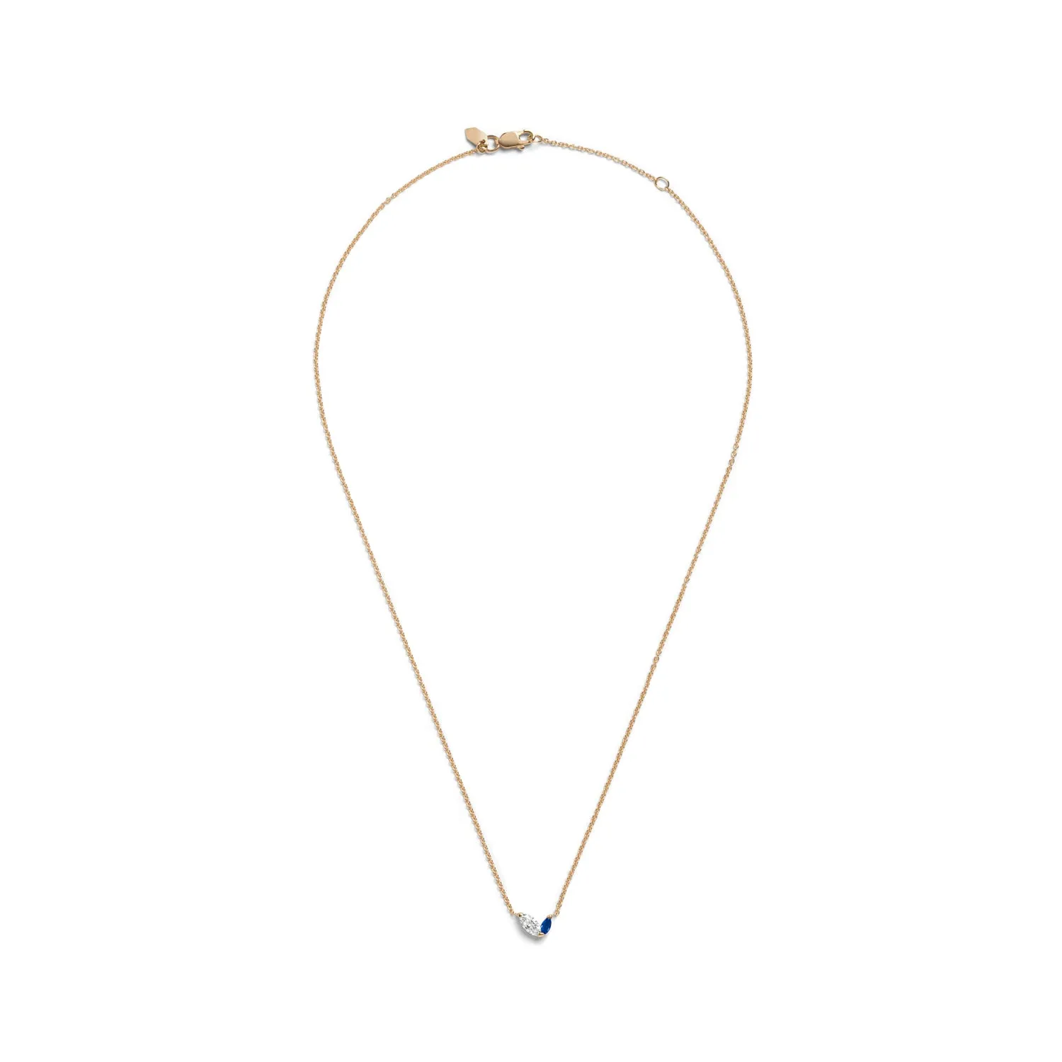 Defne Necklace | White Diamond & Sapphire