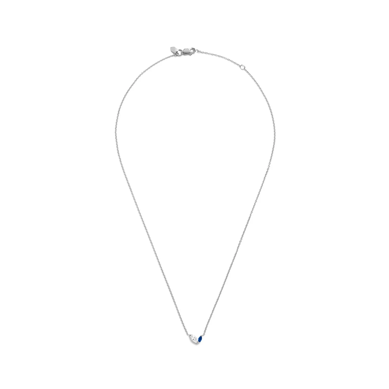 Defne Necklace | White Diamond & Sapphire