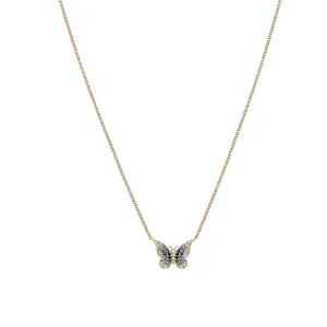 Diamond & Sapphire Butterfly Necklace