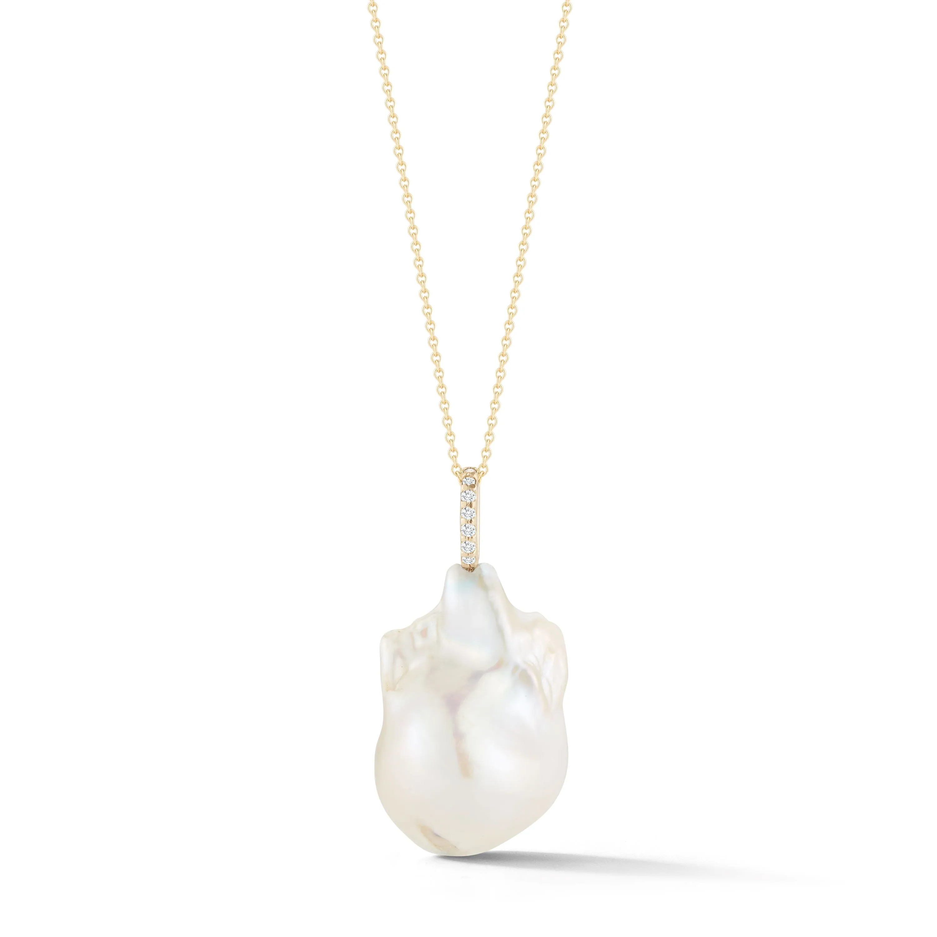 Diamond Baroque Pearl Necklace