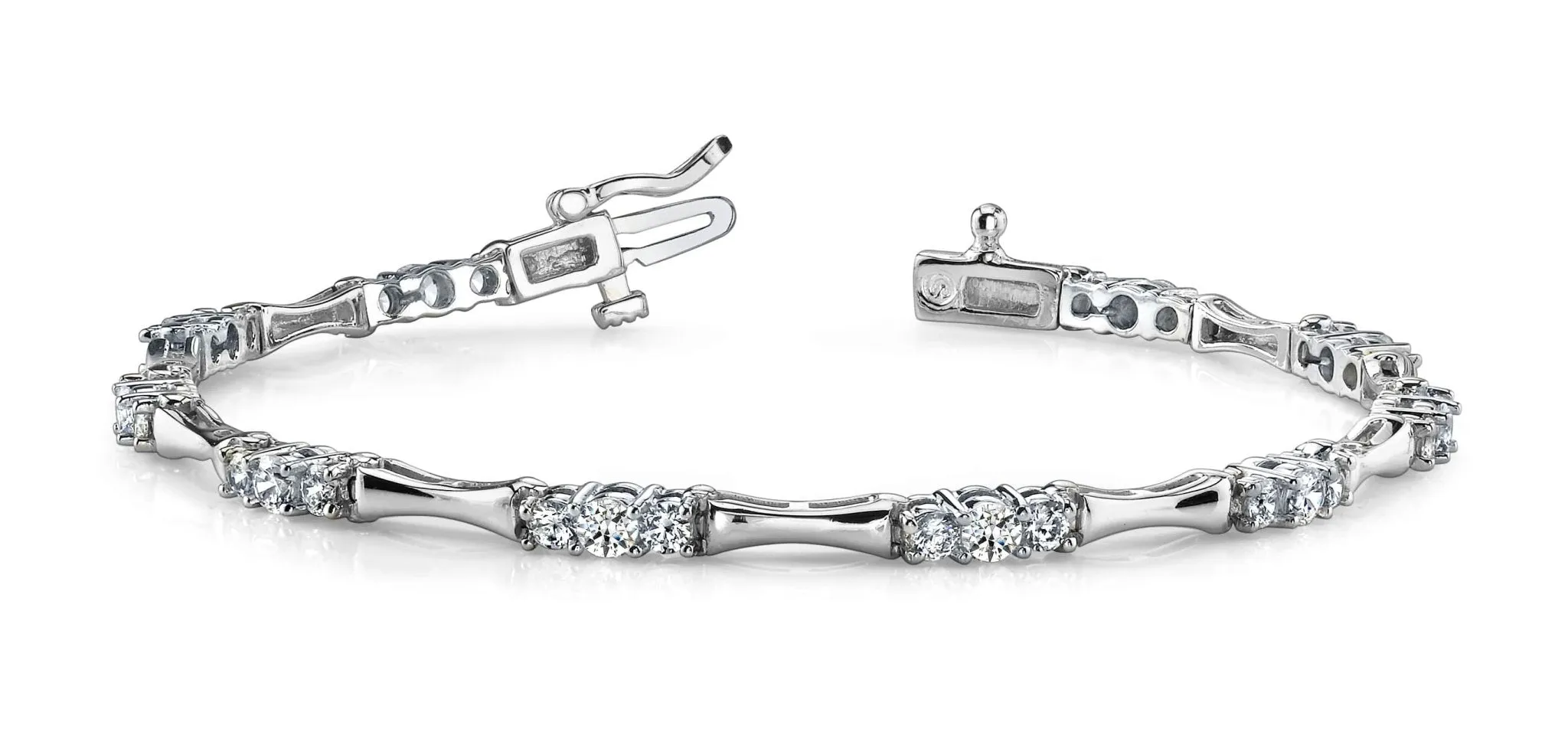 Diamond Column Link Diamond Bracelet with 1.50 ct.(finished) 1.9mm, 2.9mm