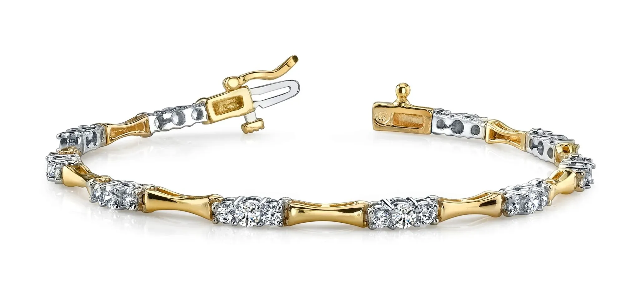 Diamond Column Link Diamond Bracelet with 1.50 ct.(finished) 1.9mm, 2.9mm