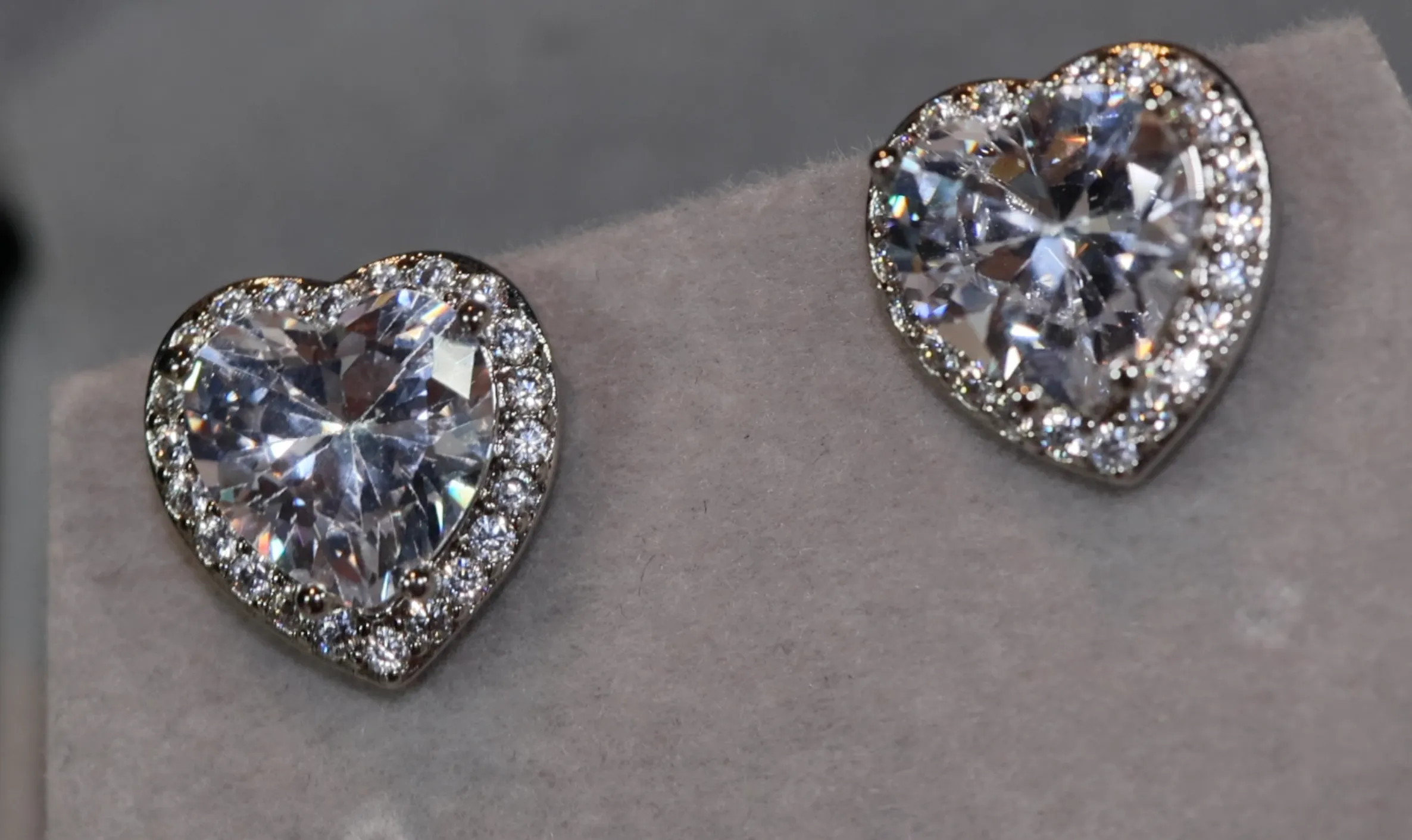 Diamond Heart Ear Studs | Heart Earrings | Womens Earrings | Heart Ear Studs