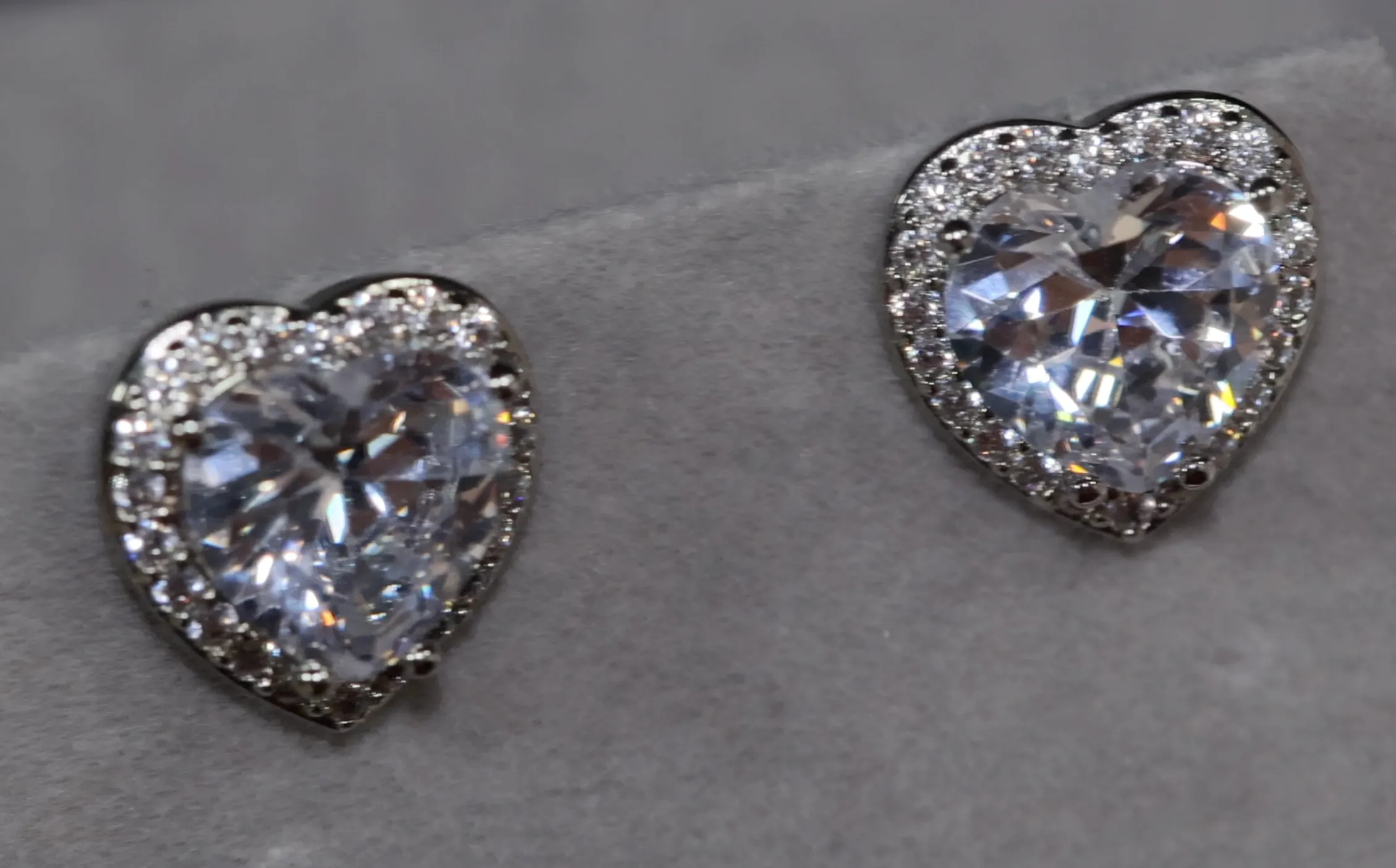 Diamond Heart Ear Studs | Heart Earrings | Womens Earrings | Heart Ear Studs