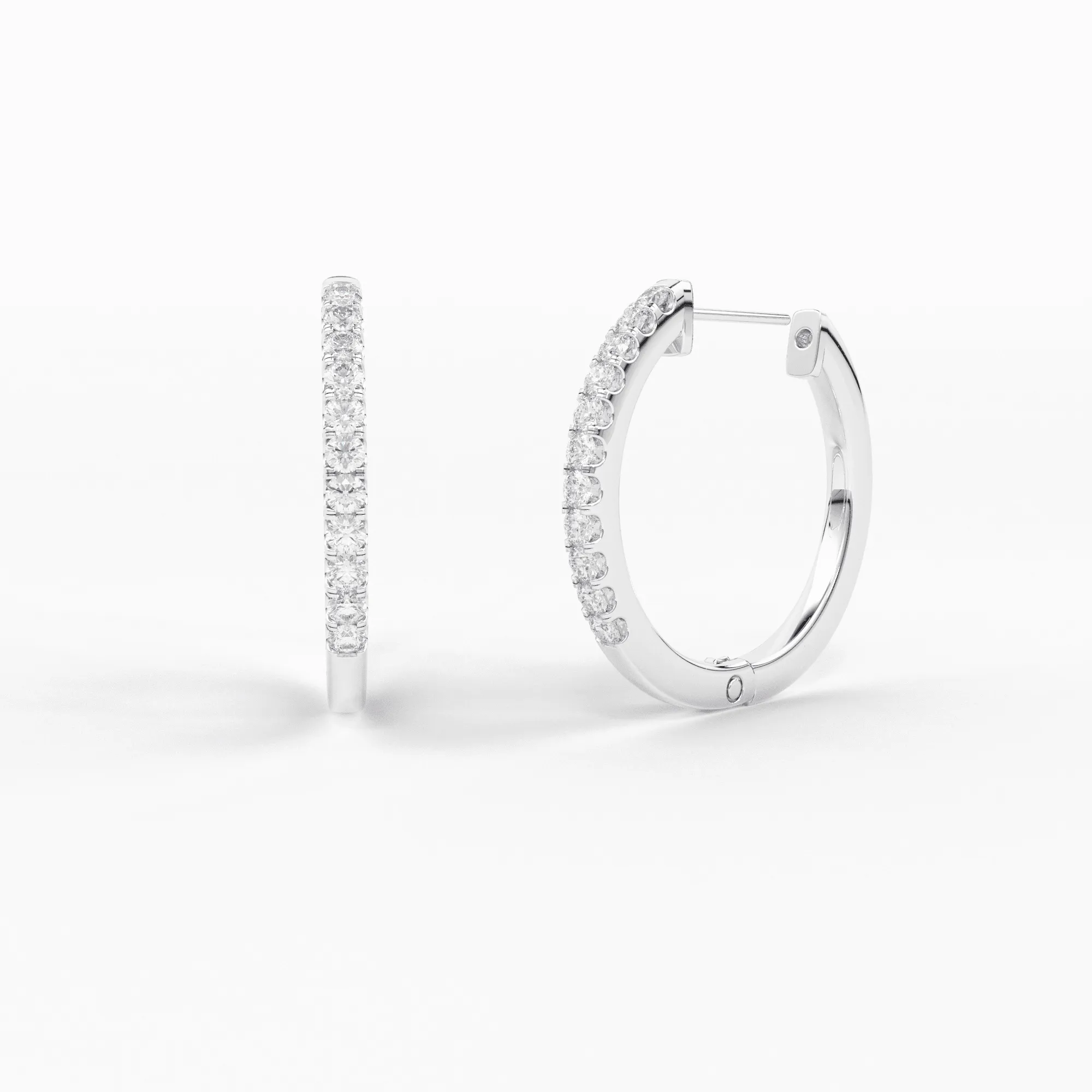 Diamond Hoop Earrings / Diamond Huggies / 14k Solid Gold Huggie Earrings / Tiny Hoop Earrings / 10MM Diamond Hoop Earrings / Gift For Her
