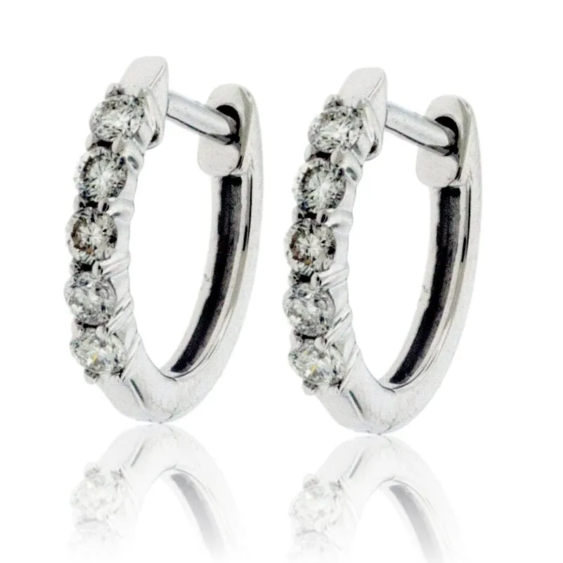 Diamond Huggie Hoop Earrings
