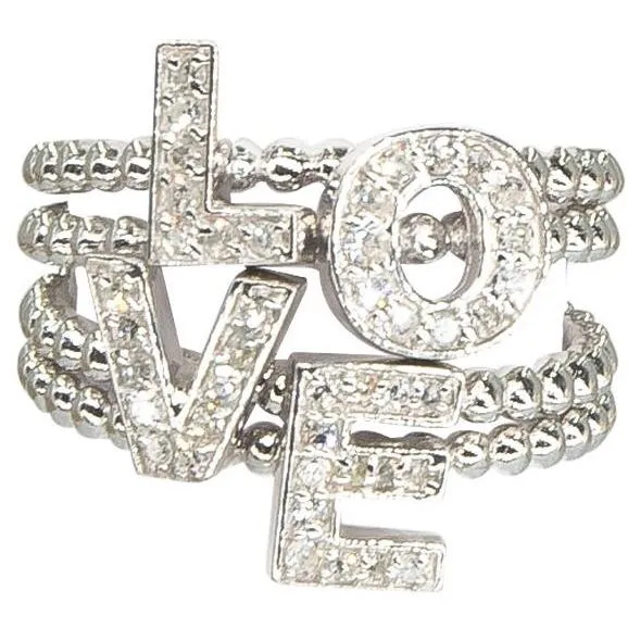 Diamond Initial Rings | 14K Gold | Stackable Diamond Letter Rings