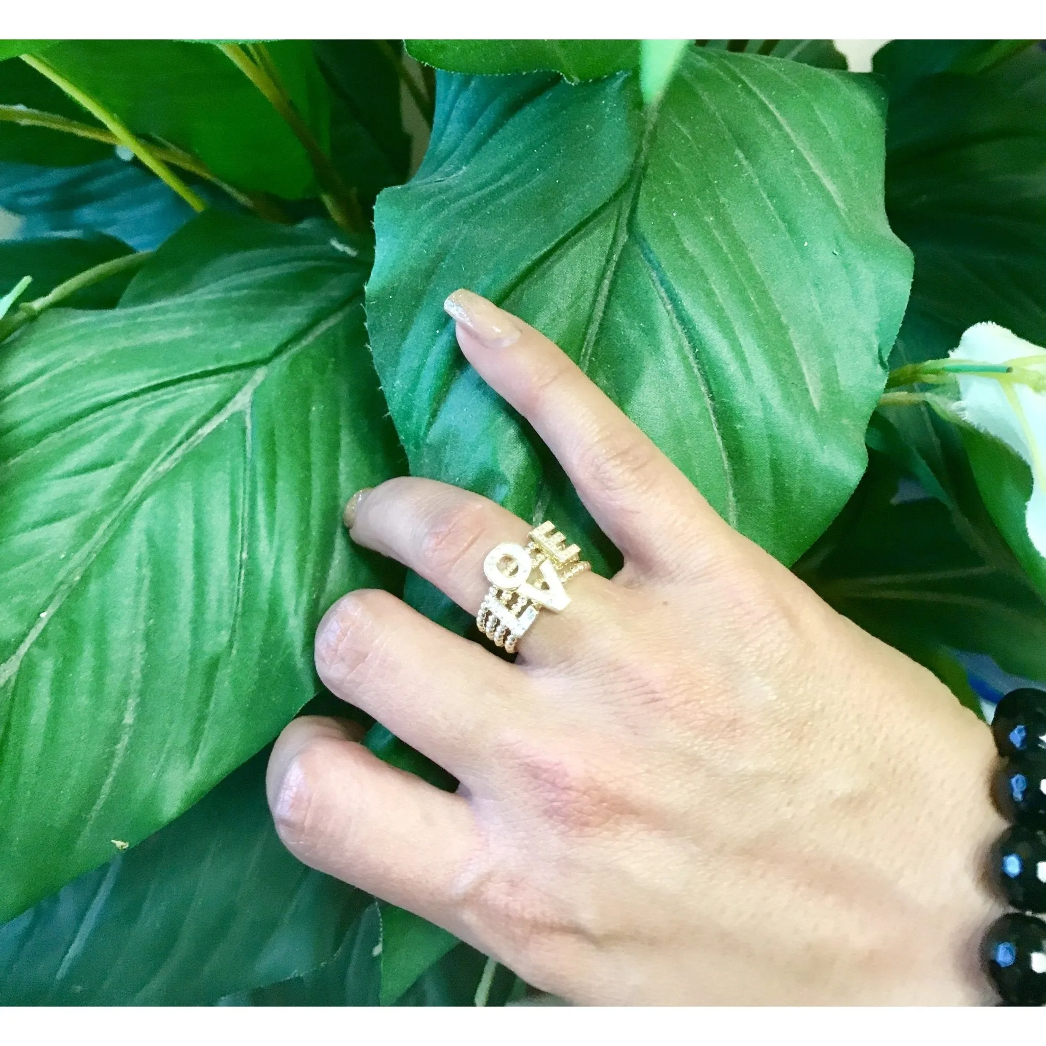 Diamond Initial Rings | 14K Gold | Stackable Diamond Letter Rings