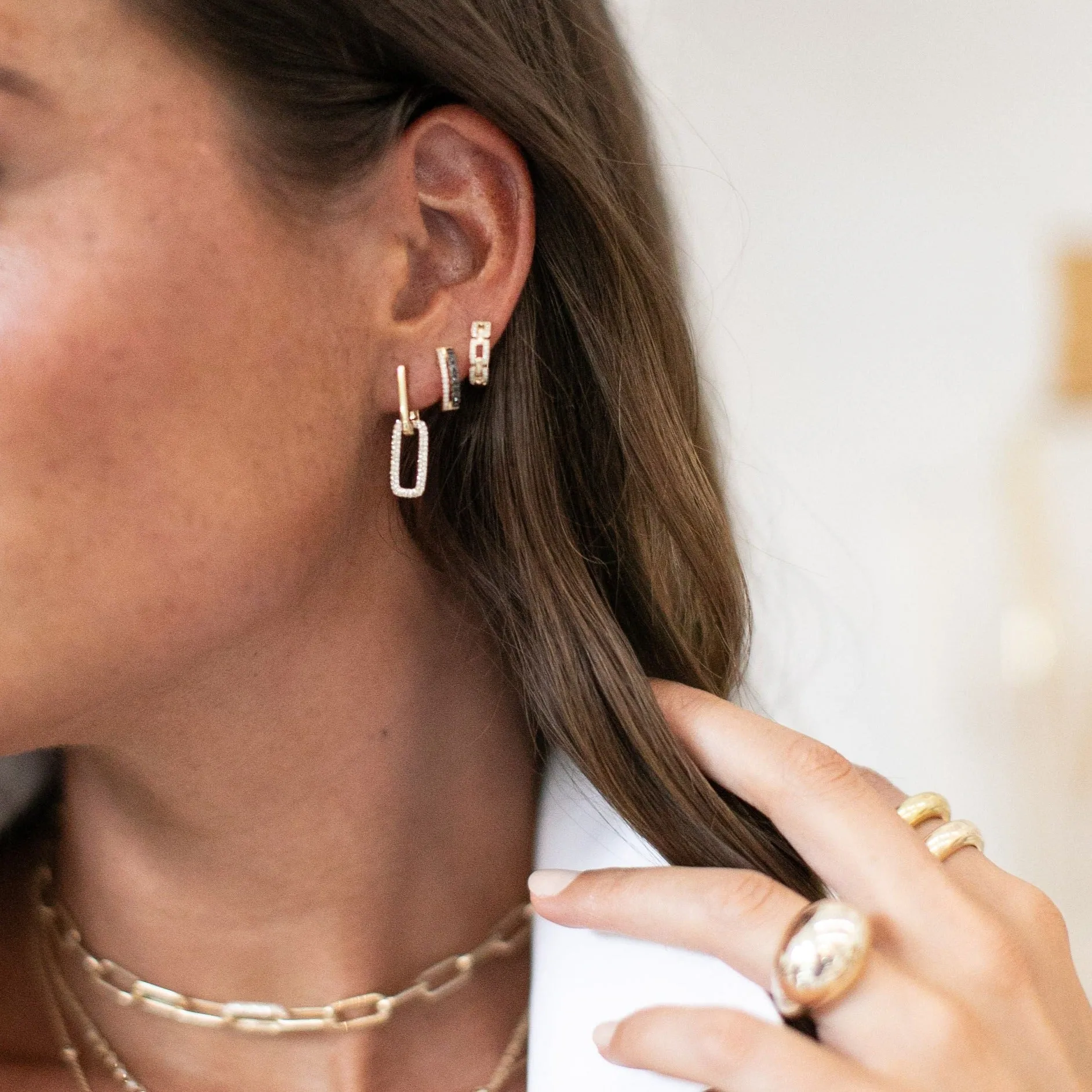 Diamond Link Earrings