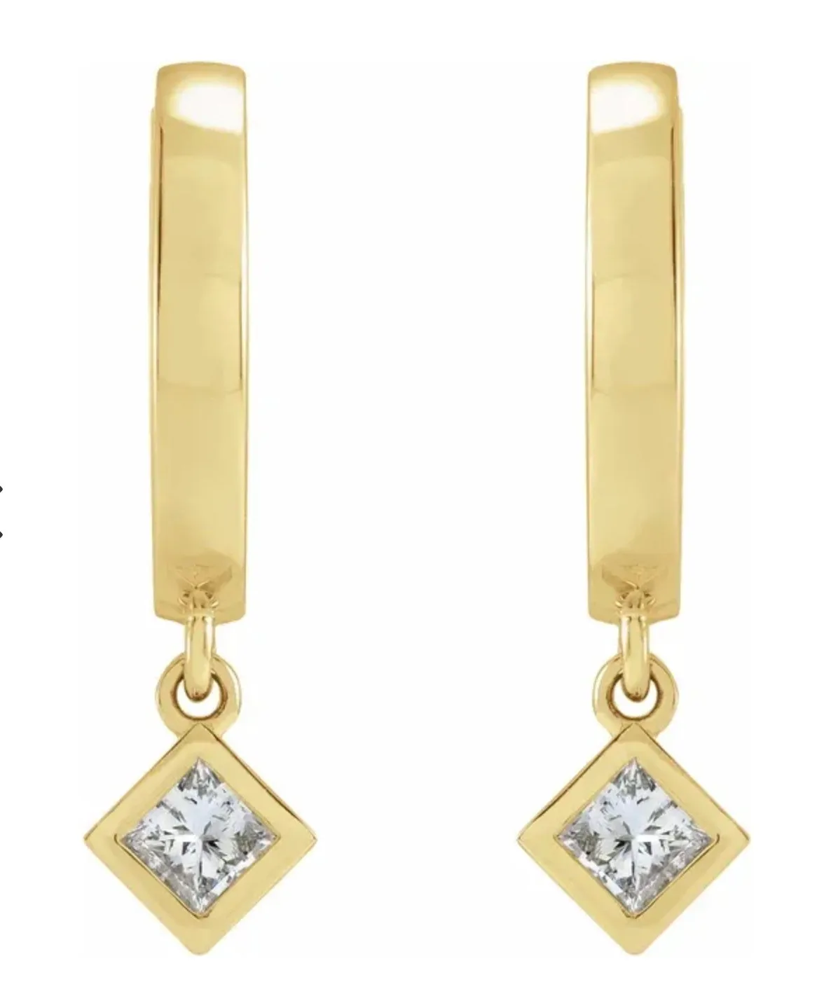 Diamond Motif Dangle Huggie