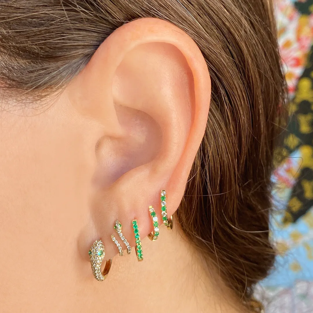 Diamond Snake Hoop Earrings