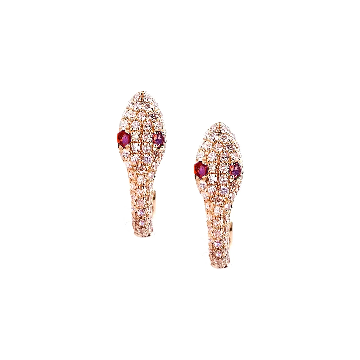 Diamond Snake Hoop Earrings