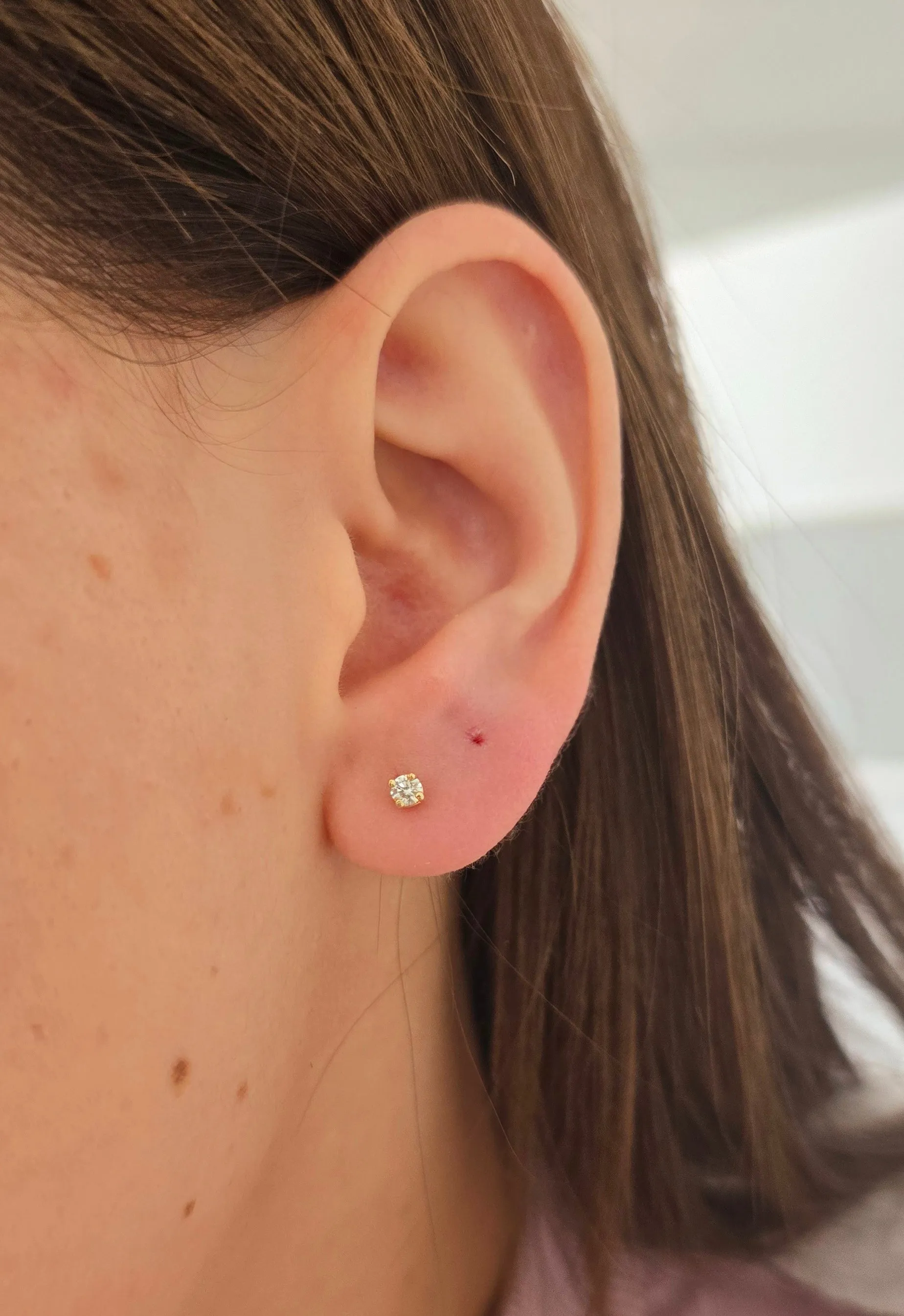 Diamond Solitarie Baby Earrings