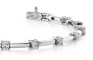 Diamond Train Link Diamond Bracelet with 0.96 ct.(finished) 2.6mm