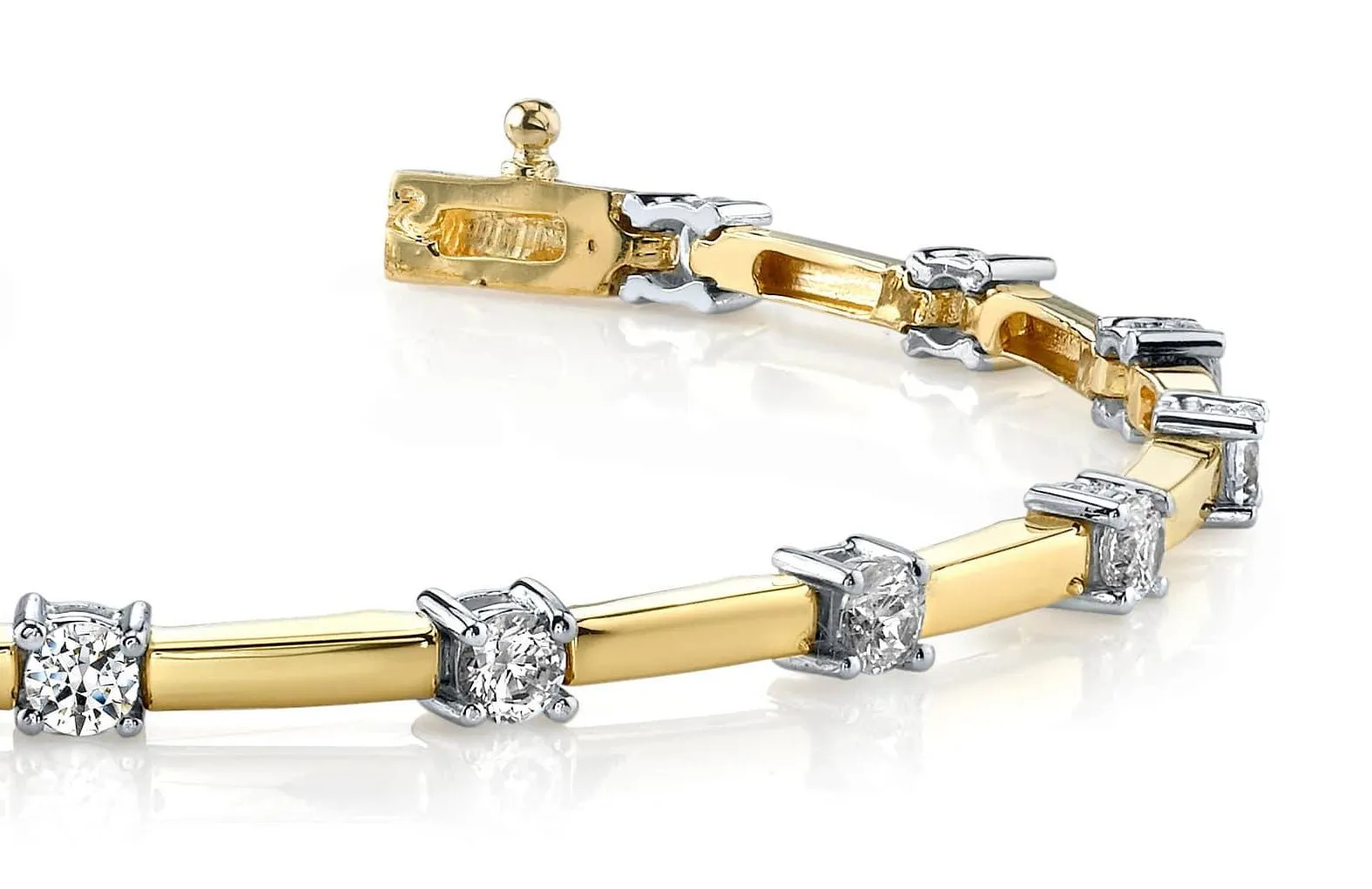 Diamond Train Link Diamond Bracelet with 0.96 ct.(finished) 2.6mm