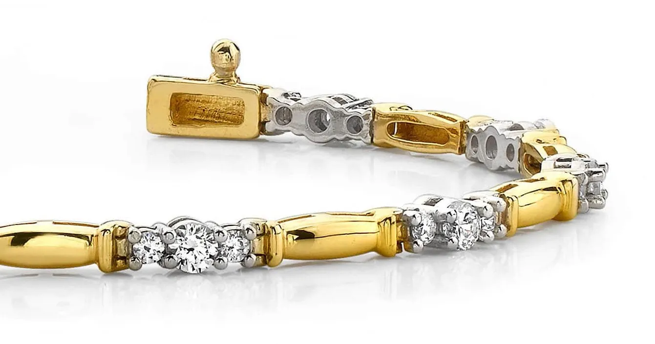 Diamond Triplet Diamond Bracelet with 2.00 ct.(finished) 2.5mm, 3mm