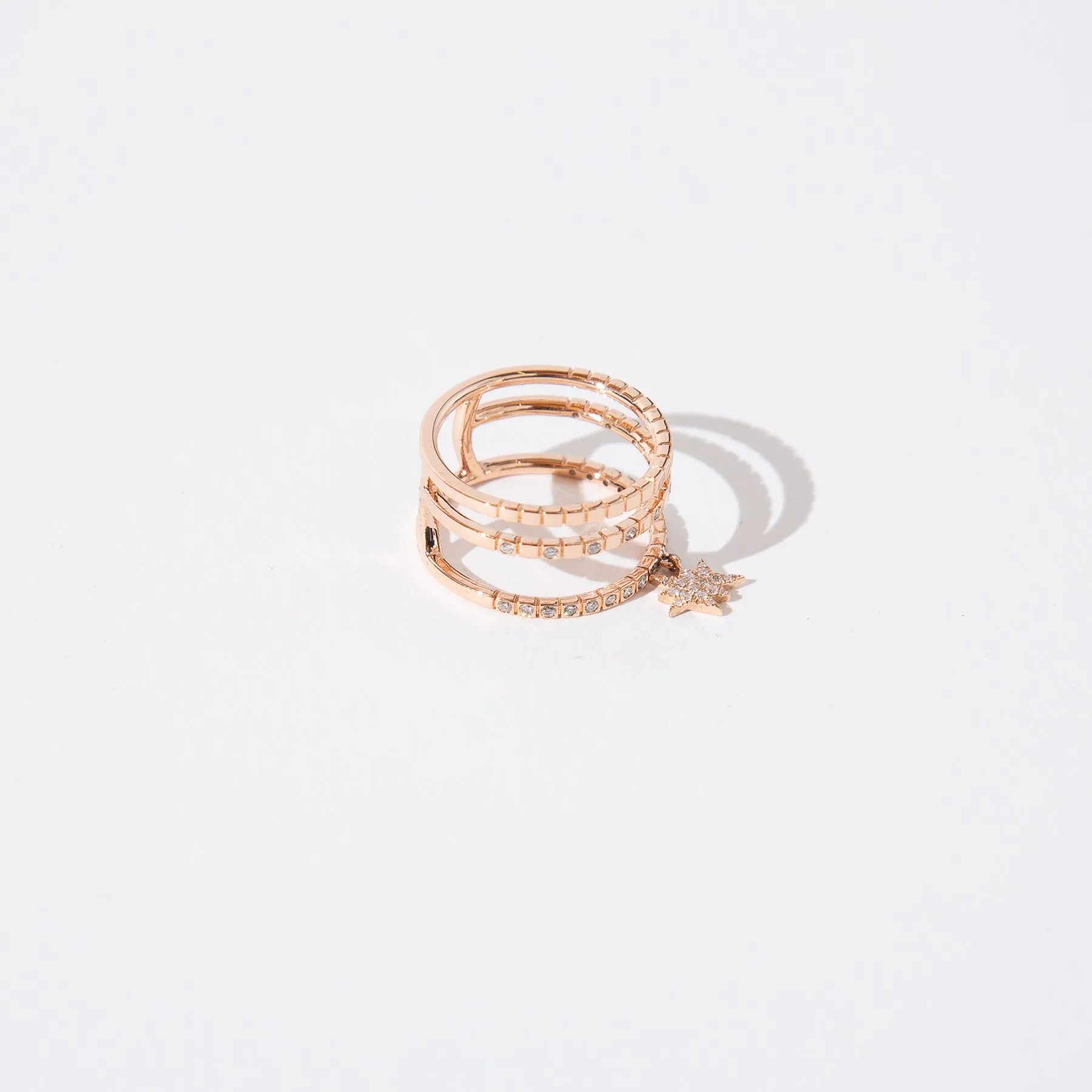 DIANE KORDAS | TRIPLE COSMOS EXPLOSION STAR CHARM DIAMOND RING
