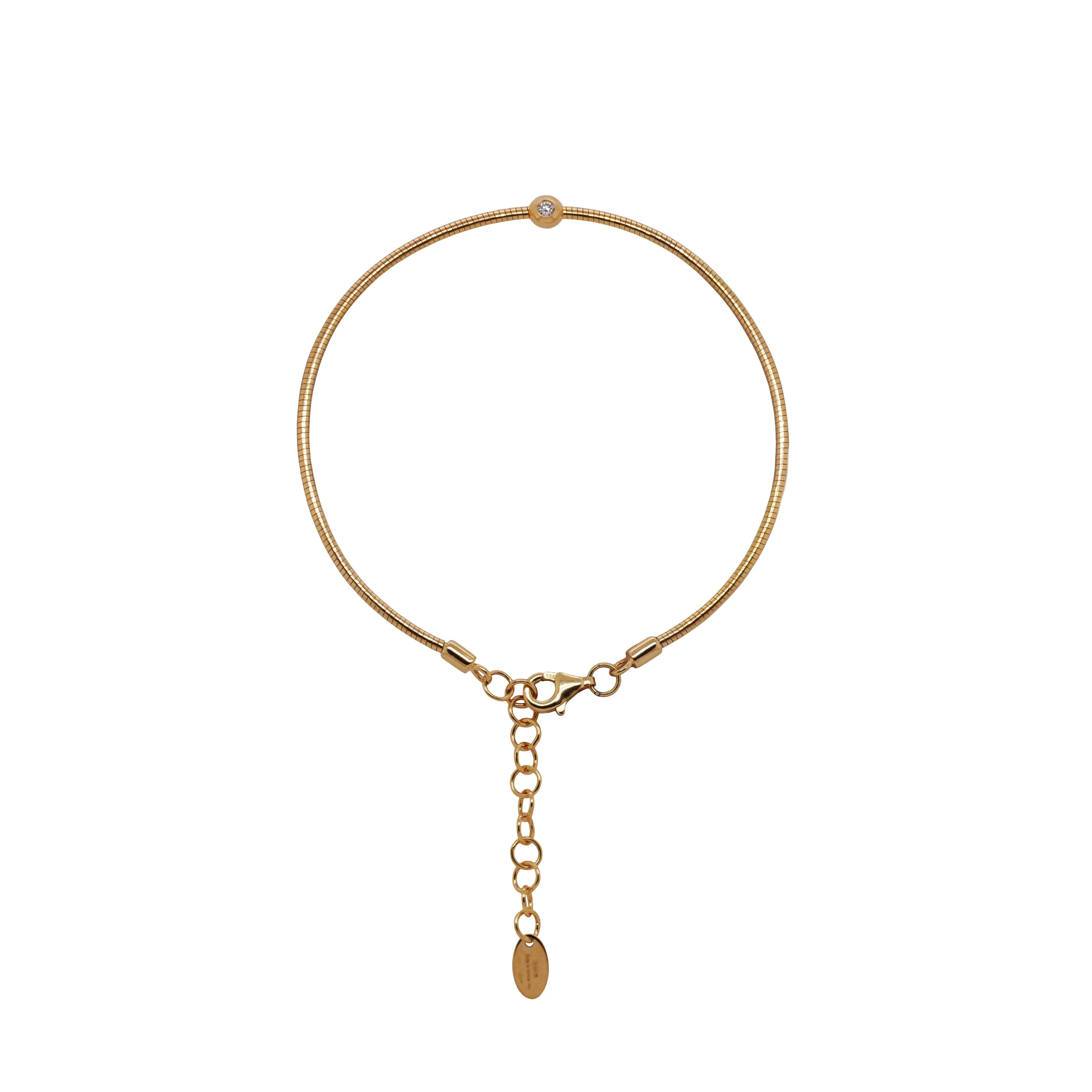 DNA 18K Yellow Gold Vermeil and Diamond Bracelet