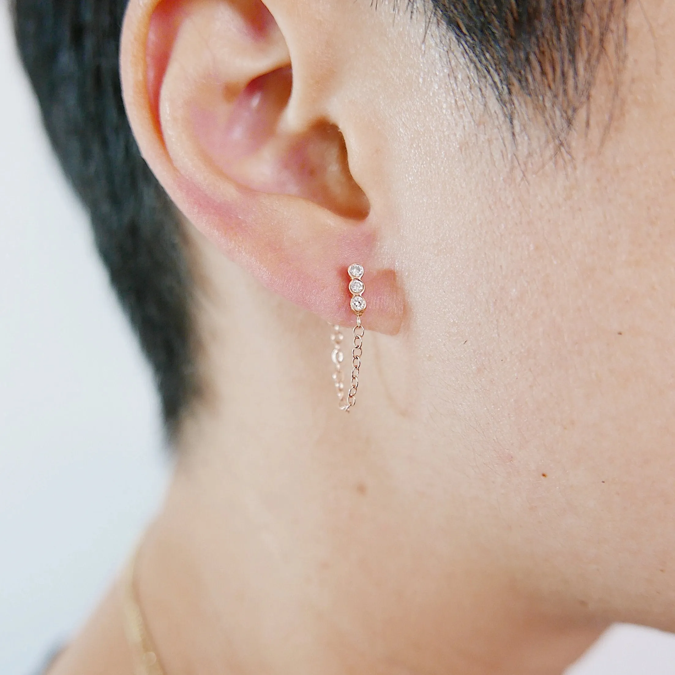 Dot Dot Dot Diamond Chain Earrings