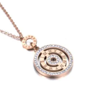 Double Rings Gold Pendant Necklace – Maestro Hennessy ®