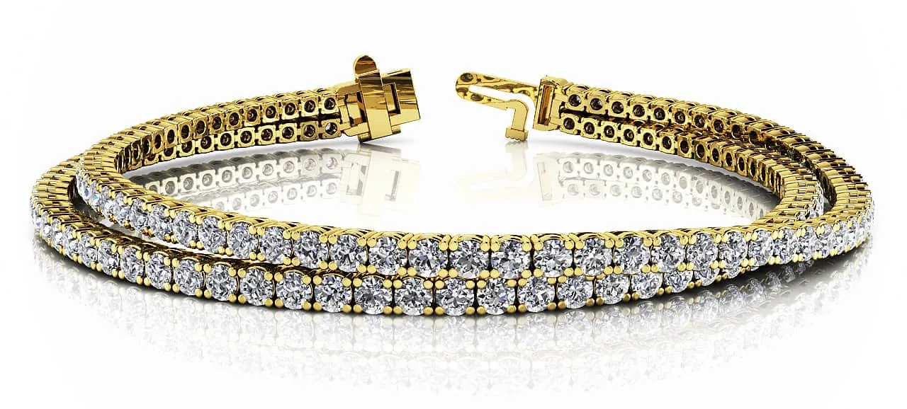 Double Strand Flexible Diamond Bracelet with 4.62 ct.(finished) 1.9mm