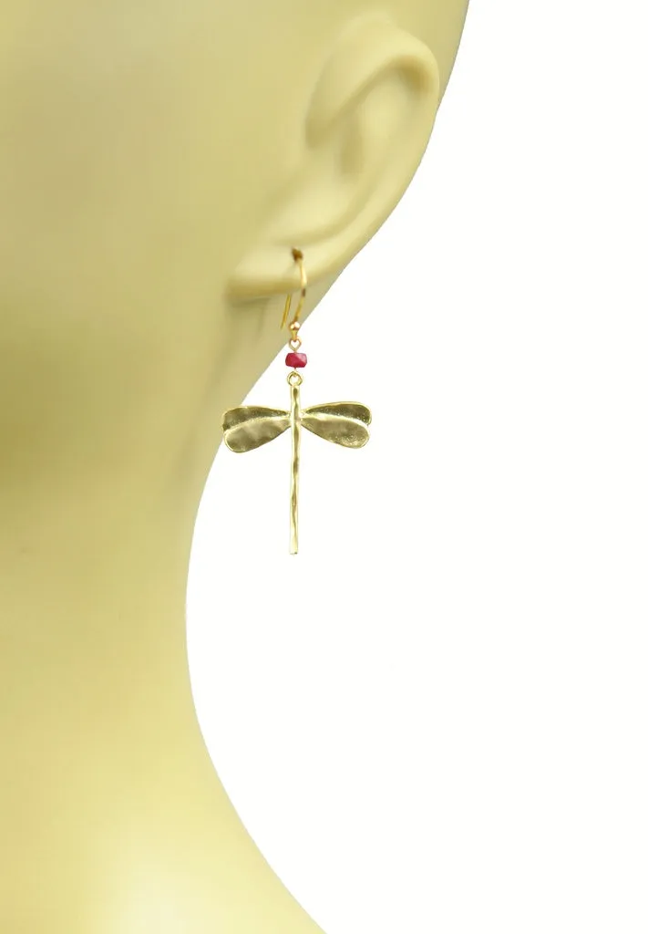 Dragonfly Ruby Earrings