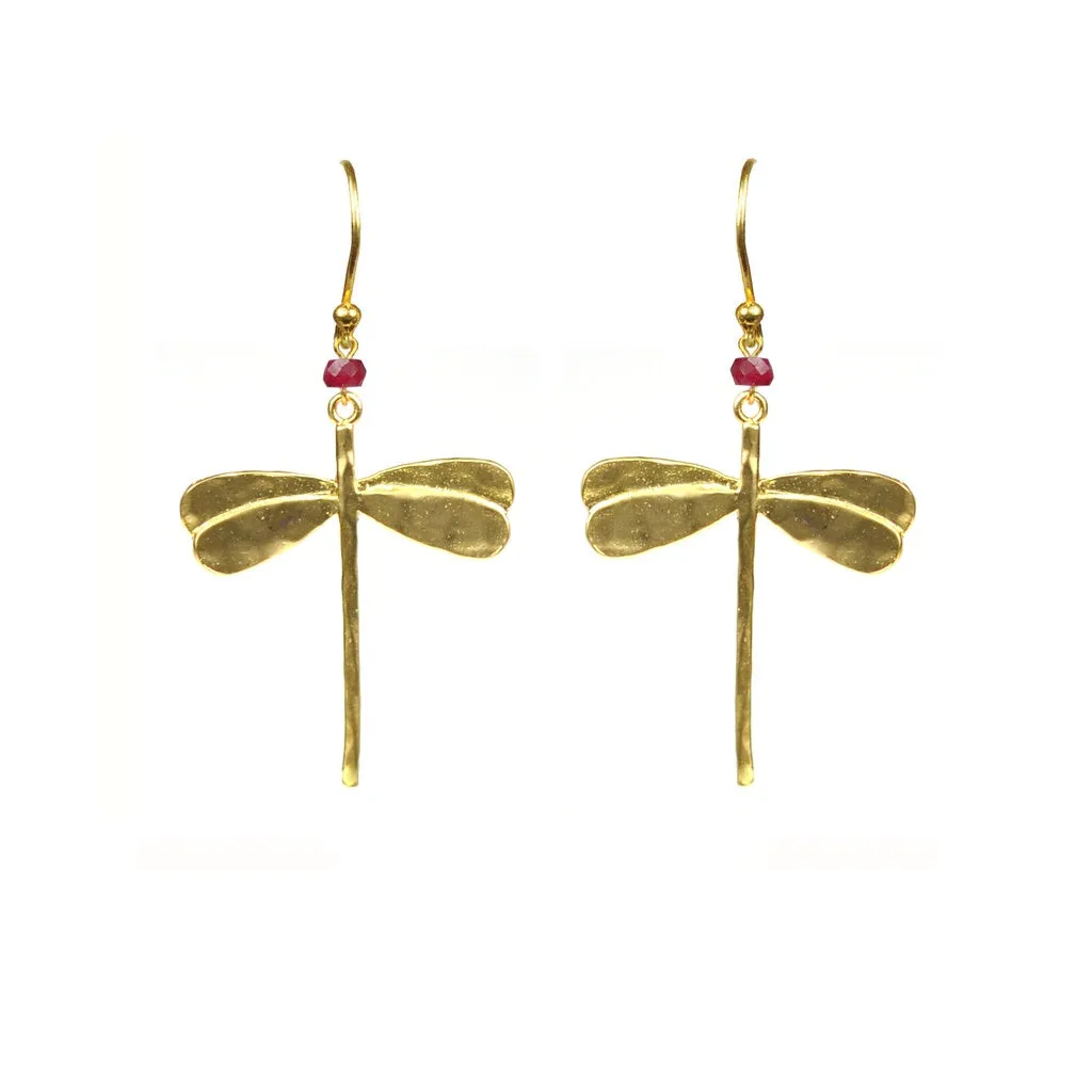 Dragonfly Ruby Earrings