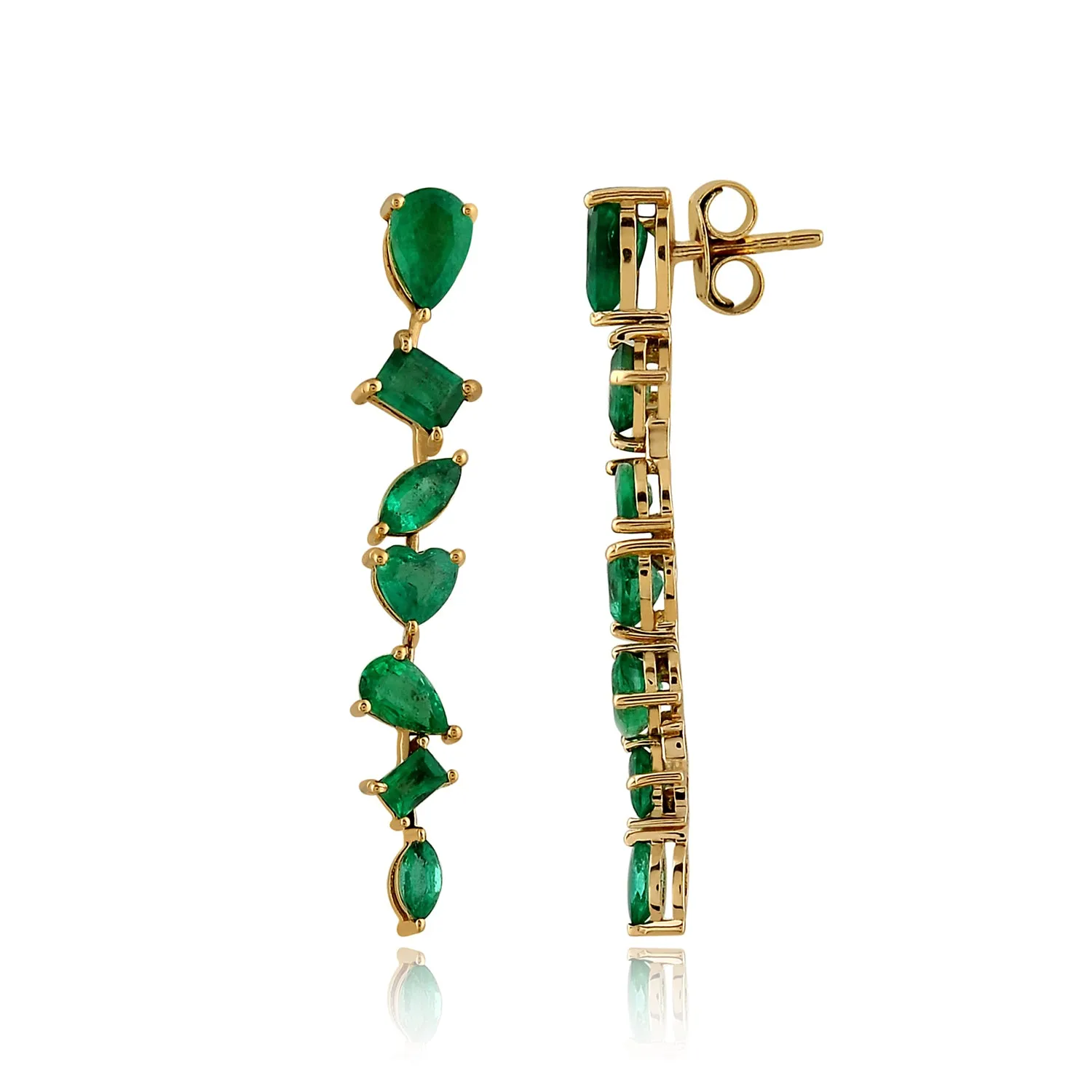 Drop Down Multi Shape Gemstone Earrings