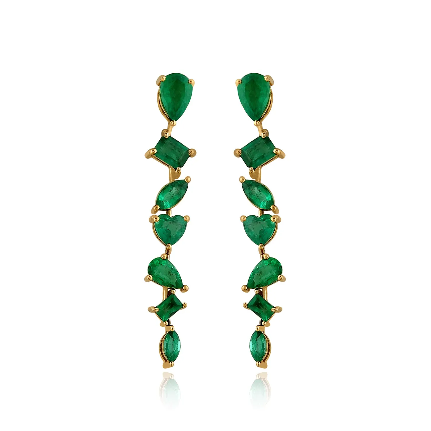 Drop Down Multi Shape Gemstone Earrings