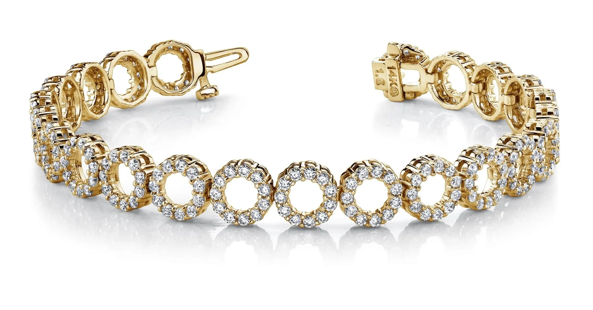 Dynamic Diamond Circle Link Diamond Bracelet with 3.64 ct.(finished) 1.4mm