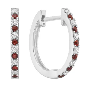 Earrings 14KW/2.6G 12RUBY-0.15CT 12RD-0.15CT