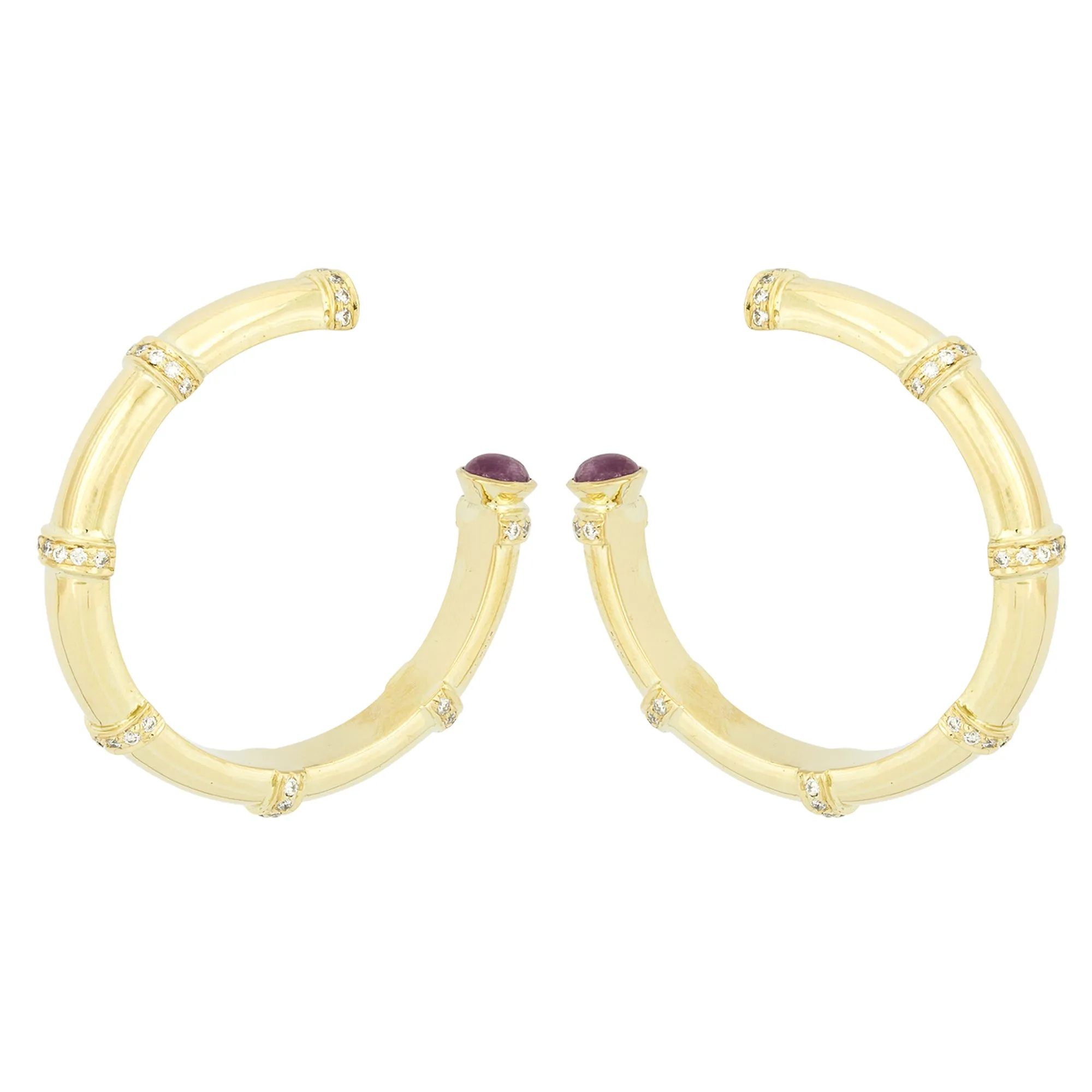 Earrings - Diamond And Ruby