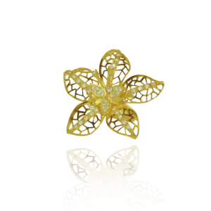 Ember Filigree Flower with Sparkling Petals Ring