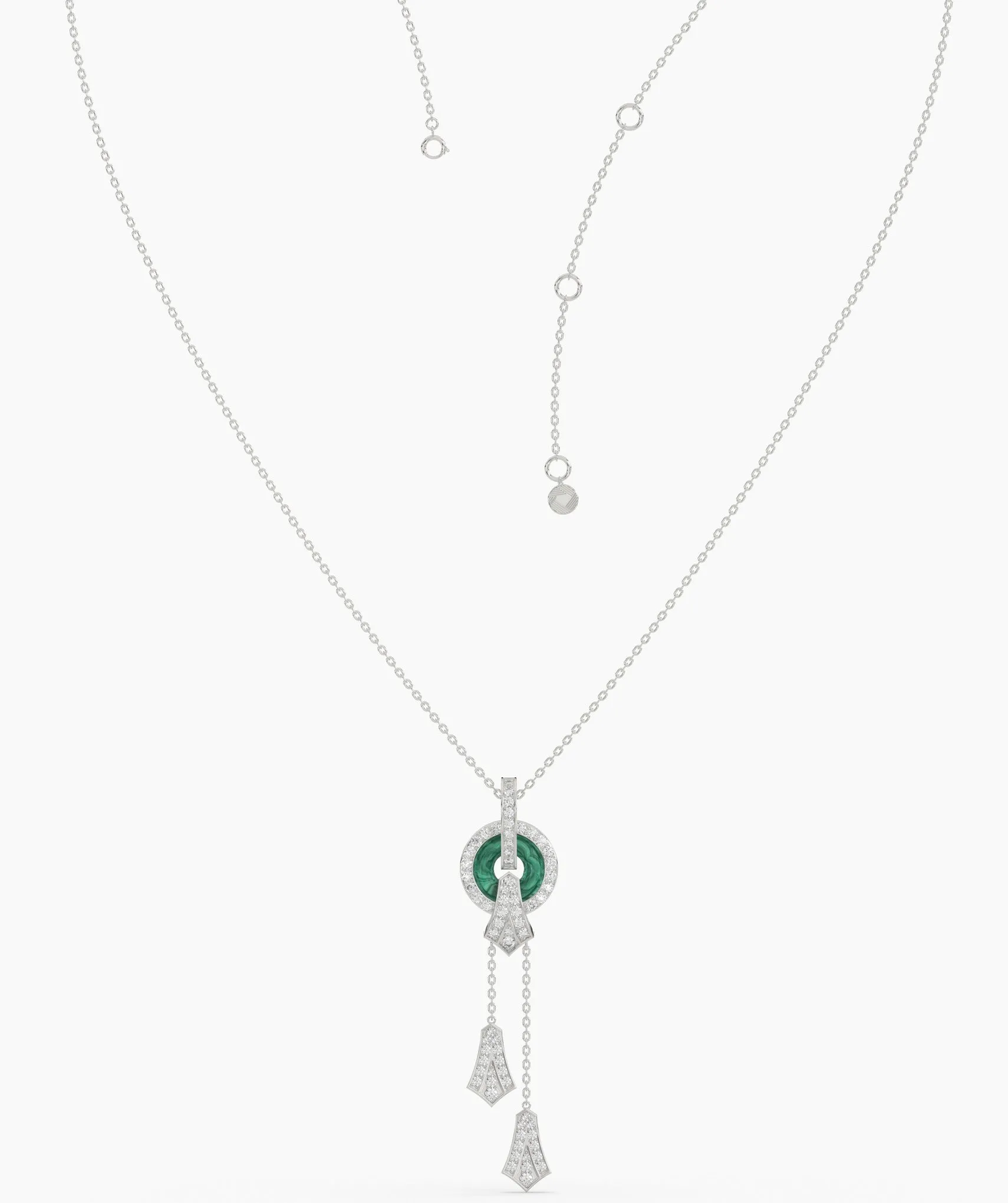 Emerald Green Circular Pendant Necklace