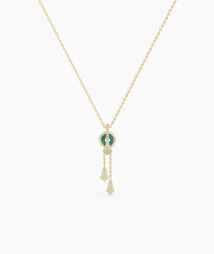 Emerald Green Circular Pendant Necklace