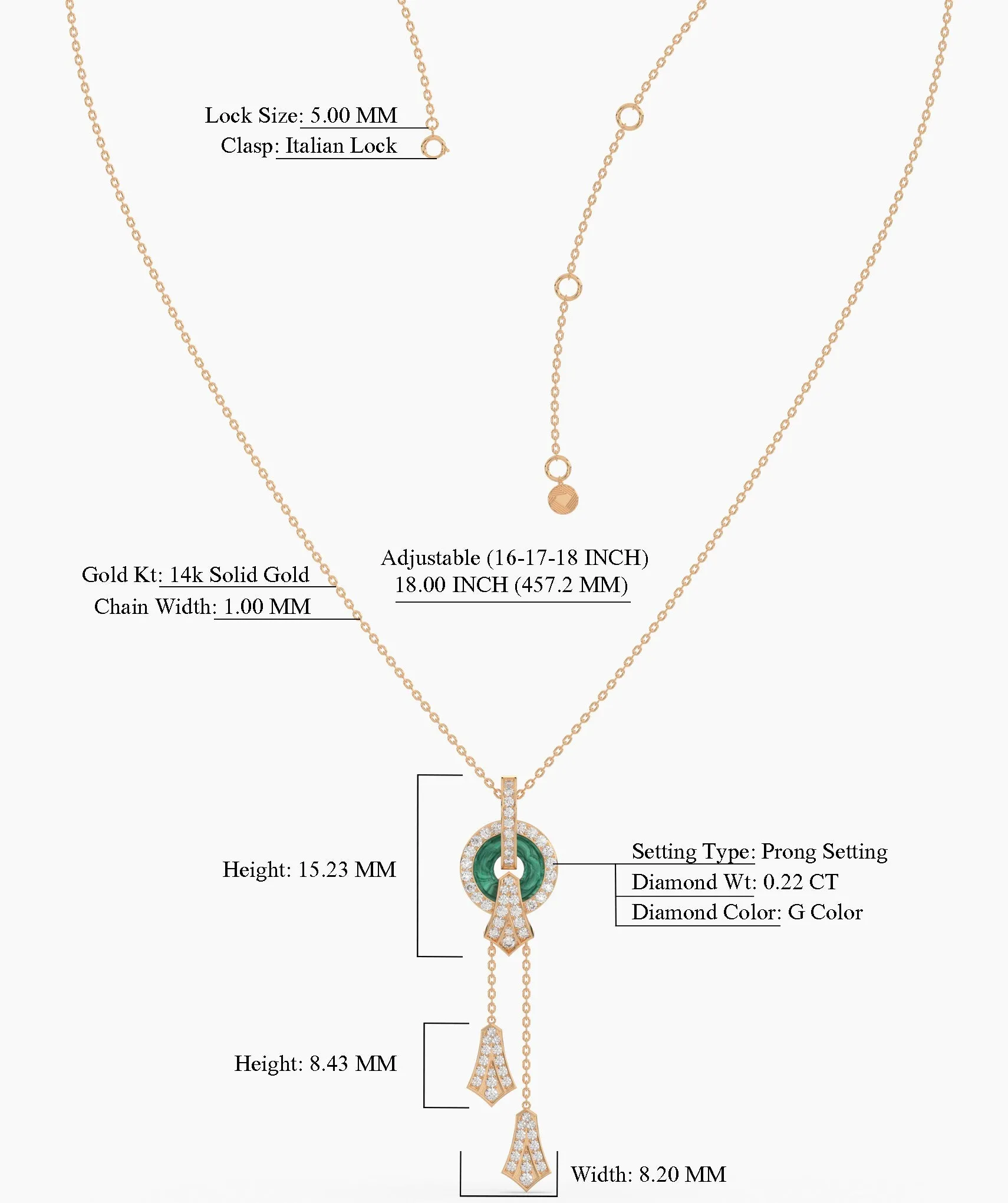 Emerald Green Circular Pendant Necklace