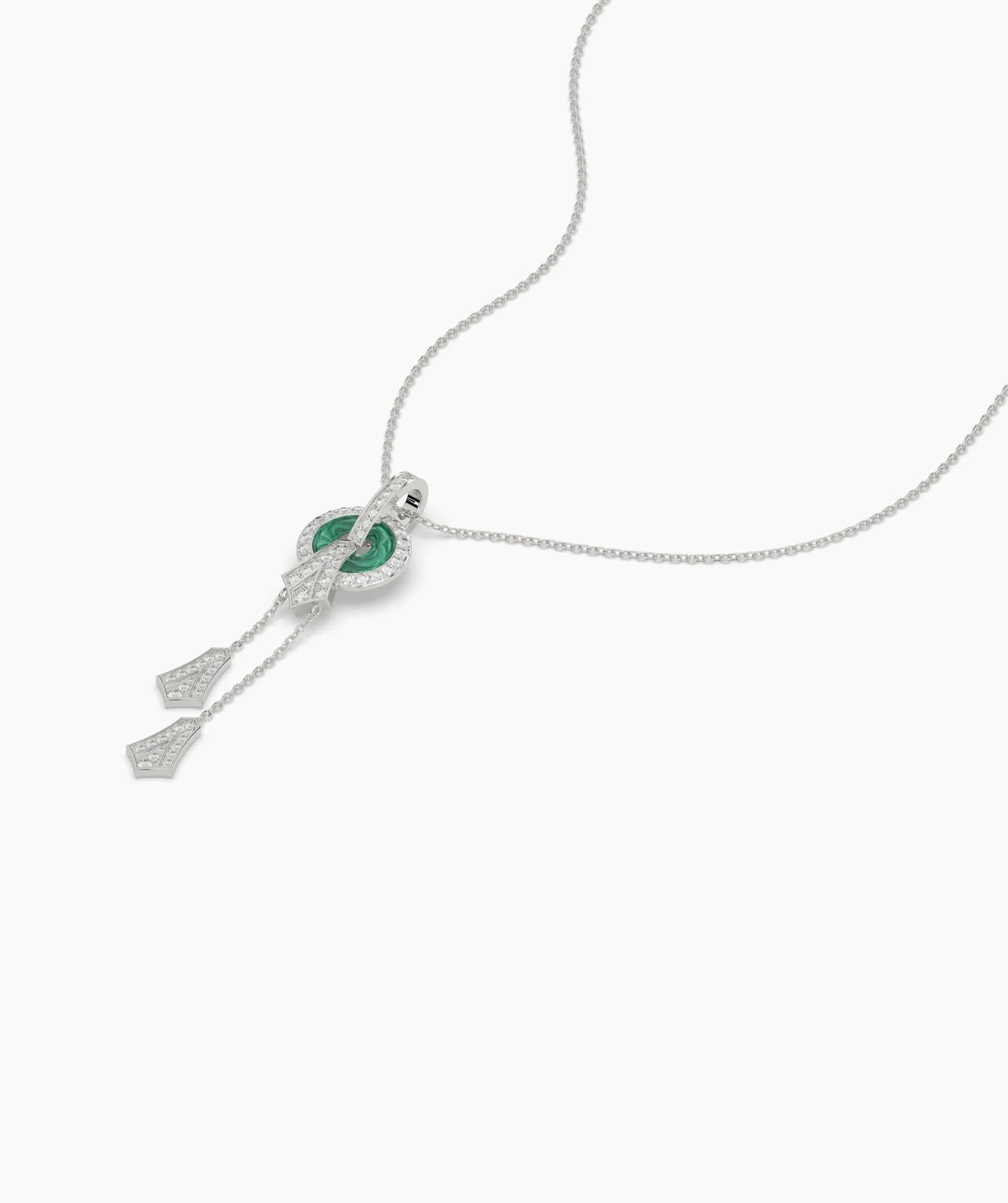 Emerald Green Circular Pendant Necklace