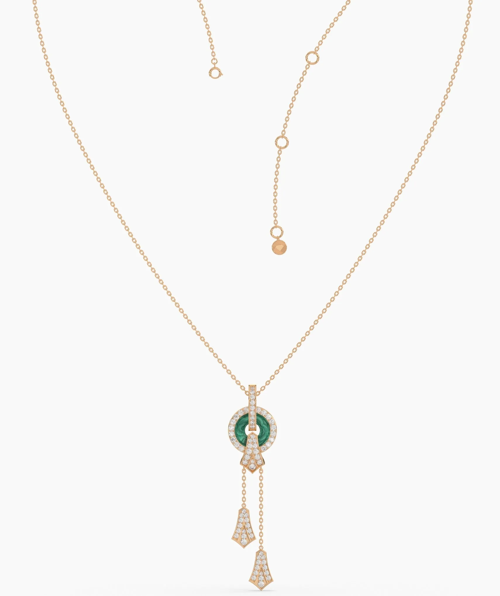 Emerald Green Circular Pendant Necklace