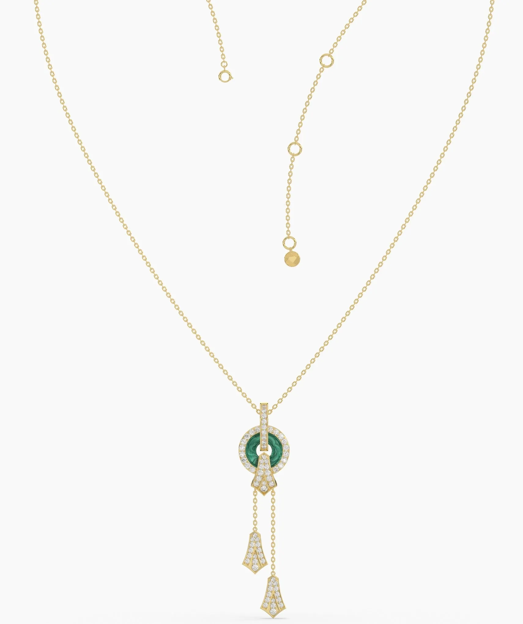 Emerald Green Circular Pendant Necklace